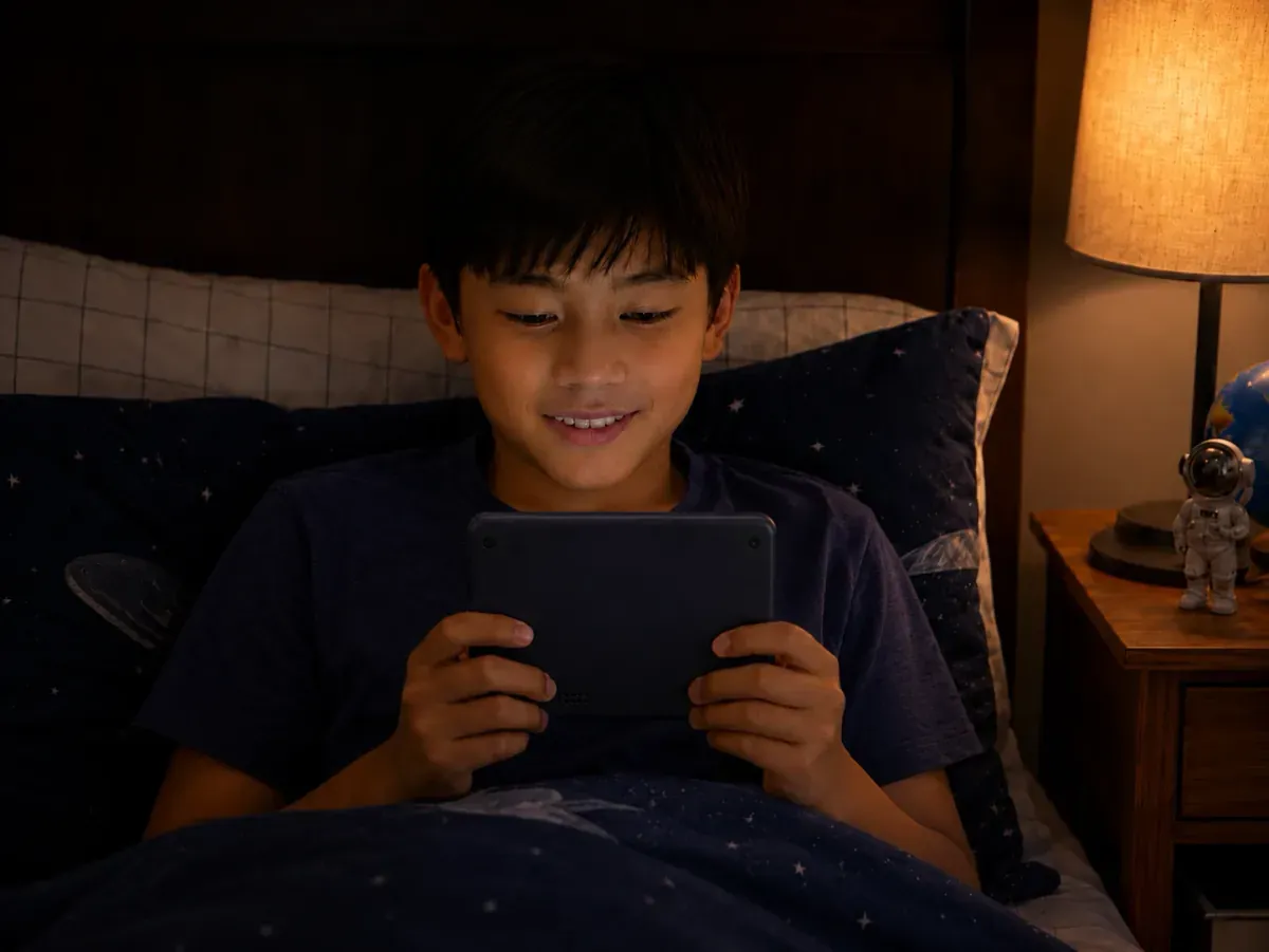 Un enfant lisant calmement dans un environnement sans distraction